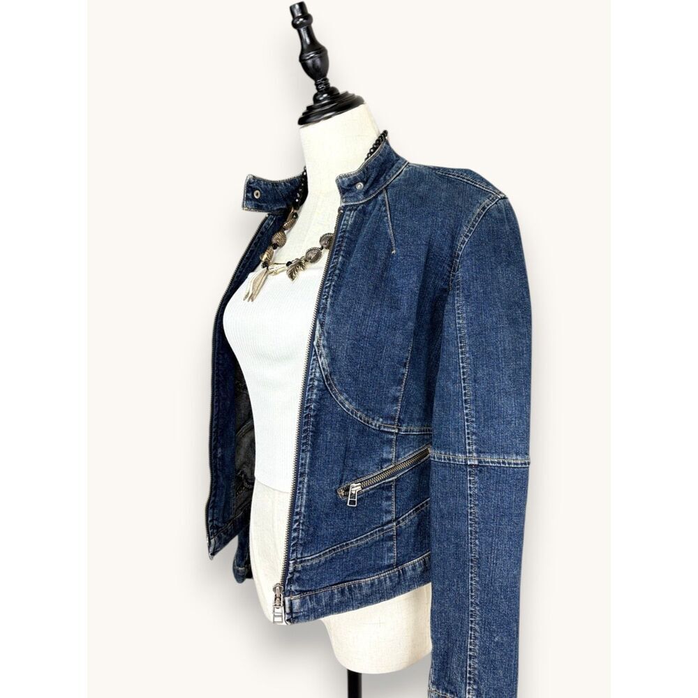 Ideology XS Denim Moto Jacket Coastal Cowgirl Western Boho - Picture 3 of 7